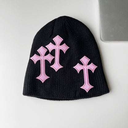 Dark Cross Woolen Knitted Hat