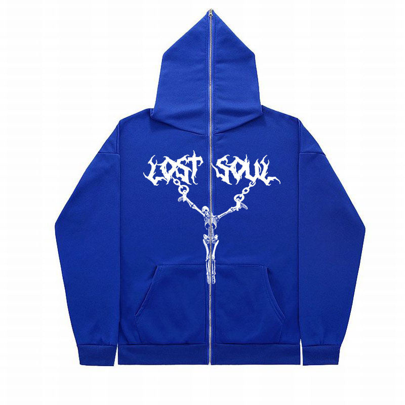 "Lost Soul" Face Zipper Hoodie