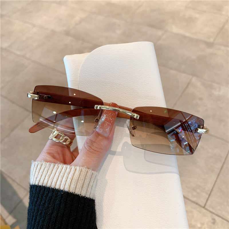 Frameless Wood Grain Glasses