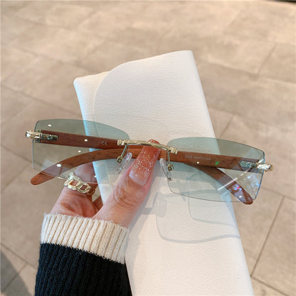 Frameless Wood Grain Glasses