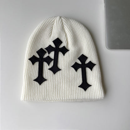 Dark Cross Woolen Knitted Hat