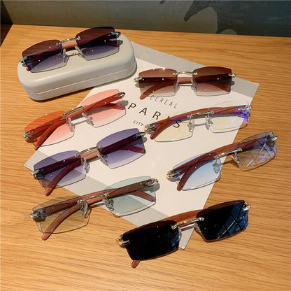 Frameless Wood Grain Glasses