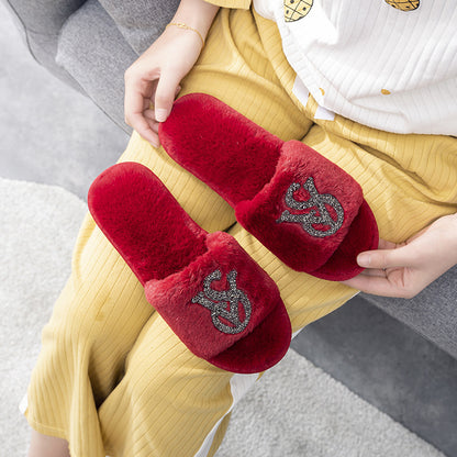 Bright Diamond Warm Cotton Slippers