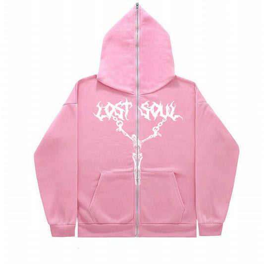 "Lost Soul" Face Zipper Hoodie