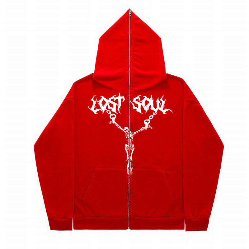 "Lost Soul" Face Zipper Hoodie