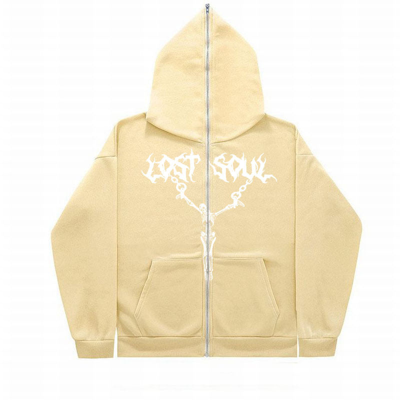 "Lost Soul" Face Zipper Hoodie